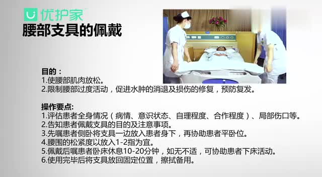 腰部支具的佩戴